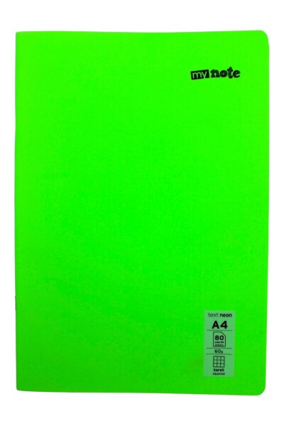 Mynote Text Neon A4 80 Yaprak Kareli Plastik Kapak Defter - 1