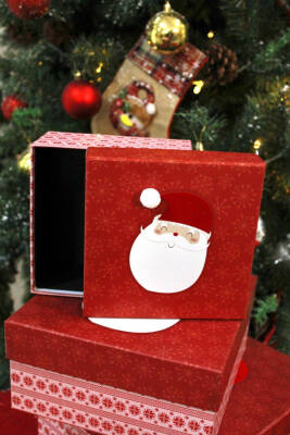 Santa Kare Hediye Kutusu 120 x 120 x 70 mm - 2