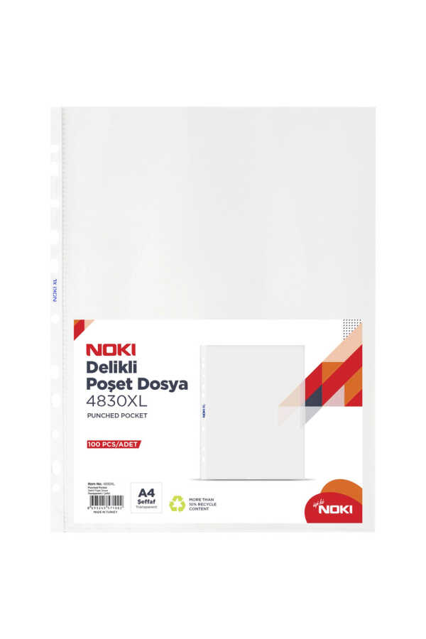 Noki A4 Mavi Kenarlı Poşet Dosya 100