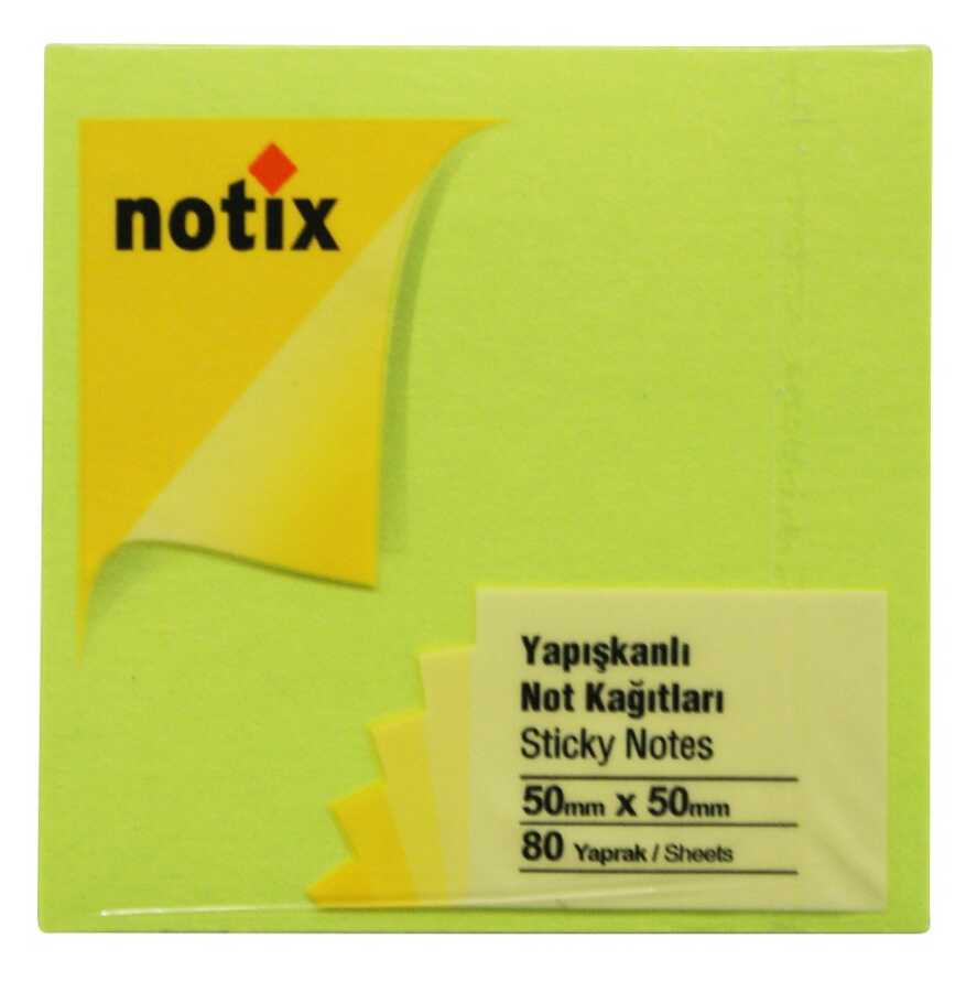Notix Neon Yeşil Yapışkanlı Not Kağıdı 80 Yaprak 75 X 75 Mm