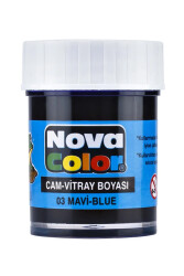 Nova Color Nc-151 Mavi Su Bazlı Cam Boyası 30 cc - 1