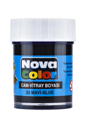 Nova Color Nc-151 Mavi Su Bazlı Cam Boyası 30 cc - Nova Color