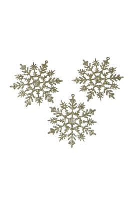 Orca Yılbaşı Çam Ağacı Süsü Kar Motifi Gümüş Simli 3'lü Orc-Yıl-23390 - 4
