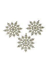Orca Yılbaşı Çam Ağacı Süsü Kar Motifi Gümüş Simli 3'lü Orc-Yıl-23390 - 3