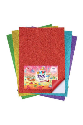 Puti A4 Simli Yapışkanlı Eva 10'lu-Karışık Renk1147 1147 - 1