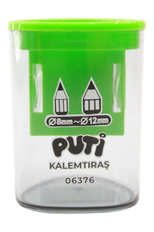 Puti Çift Bölmeli Plastik Kalemtıraş 06376