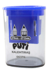 Puti Çift Bölmeli Plastik Kalemtıraş 06376 - 19