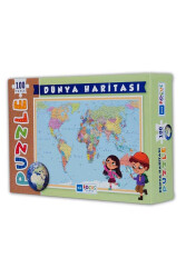 Rasyonel 100 Parça Puzzle Dünyası Haritası Bf239 - 1