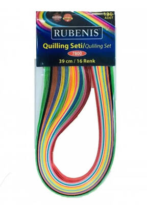 Rubenis Quilling Kağıdı 16 Renk 120'li 39 cm - 1