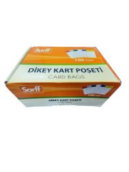 SARFF DİKEY ŞEFFAF KART POŞETİ 10x14.5 CM ( 5 ADET ) + SARFF KART ASKI İPİ MAVİ METAL KLİPSLİ ( 5 ADET ) SET - 4