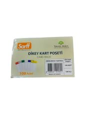 SARFF DİKEY ŞEFFAF KART POŞETİ 10x14.5 CM ( 5 ADET ) + SARFF KART ASKI İPİ MAVİ METAL KLİPSLİ ( 5 ADET ) SET - 1