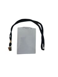 SARFF DİKEY ŞEFFAF KART POŞETİ 10x14.5 CM ( 5 ADET ) + SARFF KART ASKI İPİ SİYAH METAL KLİPSLİ ( 5 ADET ) SET - 3