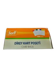 SARFF DİKEY ŞEFFAF KART POŞETİ 10x14.5 CM ( 5 ADET ) + SARFF KART ASKI İPİ SİYAH METAL KLİPSLİ ( 5 ADET ) SET - 2