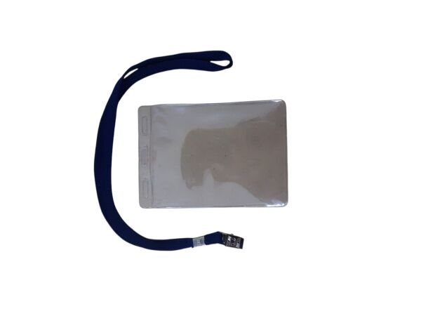 SARFF GÜVENLİK KART POŞETİ 11.5 x 16 cm CM ( 5 ADET ) + SARFF KART ASKI İPİ LACİVERT METAL KLİPSLİ ( 5 ADET ) SET - 5
