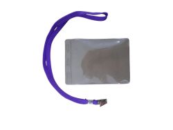 SARFF GÜVENLİK KART POŞETİ 11.5 x 16 cm CM ( 5 ADET ) + SARFF KART ASKI İPİ MOR METAL KLİPSLİ ( 5 ADET ) SET - 5
