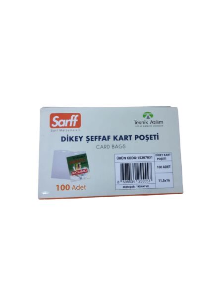 SARFF GÜVENLİK KART POŞETİ 11.5 x 16 cm CM ( 5 ADET ) + SARFF KART ASKI İPİ MOR METAL KLİPSLİ ( 5 ADET ) SET - 1