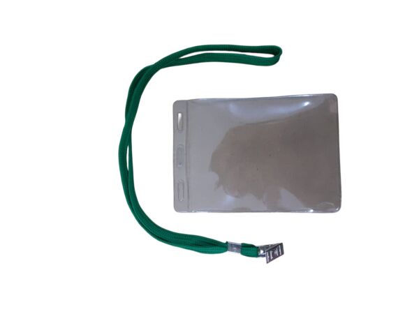 SARFF GÜVENLİK KART POŞETİ 11.5 x 16 cm CM ( 5 ADET ) + SARFF KART ASKI İPİ YEŞİL METAL KLİPSLİ ( 5 ADET ) SET - 5