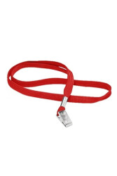Sarff Kart Askı İpi Kırmızı Metal Klipsli - Sarff