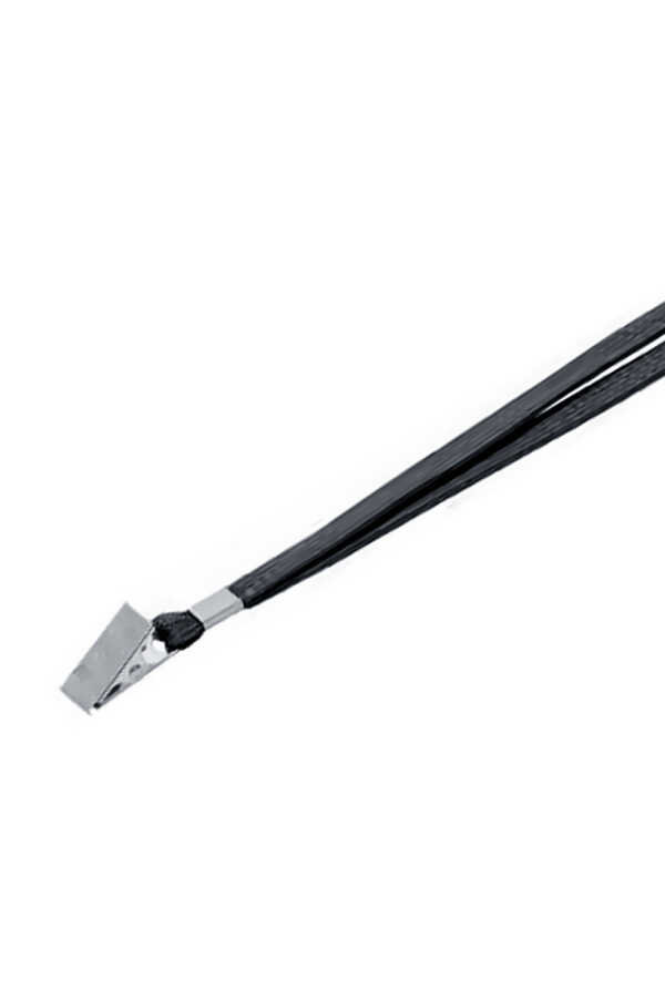 Sarff Kart Askı İpi Siyah Metal Klipsli