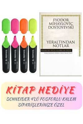 Schneıder 4'lü Fosforlu Kalem & Yeraltından Notlar Kitap Hediyeli - 1