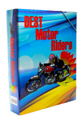 Seven Motor Sürücüsü Figürlü Lastikli Öğrenci Kutu Klasör 2077 - Seven