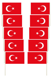 Sopalı Battal Boy Türk Bayrağı 10'lu Set - Kırtasiye Ofisi