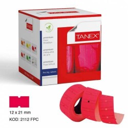Taneks Pembe Çizgili Etiketi 800'lü 12 x 21 mm - Taneks
