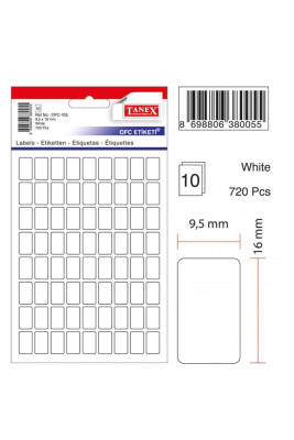 Taneks Beyaz Ofis Etiketi 10'lu 9.5 x 16 cm Ofc-105 - 1