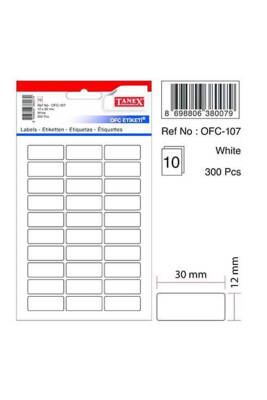 Taneks Beyaz Ofis Etiketi 12 x 30 mm Ofc-107 - 1