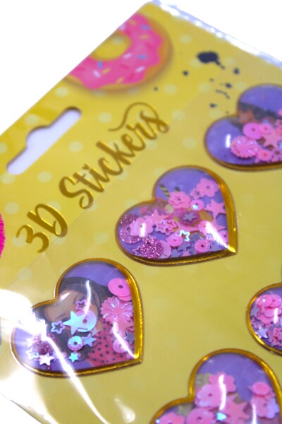 Kırtasiye Ofisi Besties 3D Stickers Pullu Işıltılı Kalp 7915 - 3