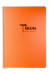 Ticon A4 60 Yaprak Kareli Spiralli Plastik Kapak Defter - 5