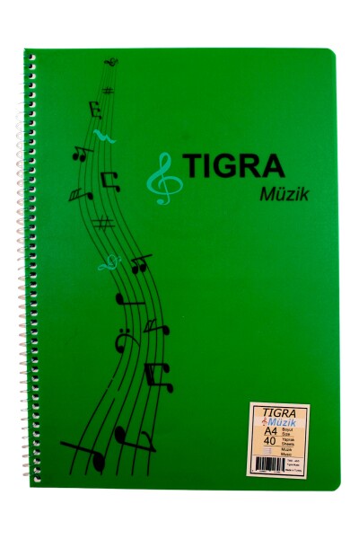 Tigra Müzik Defteri Plastik Kapaklı 40 Yaprak - 1