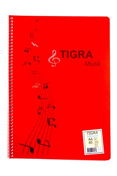 Tigra Müzik Defteri Plastik Kapaklı 40 Yaprak - 6